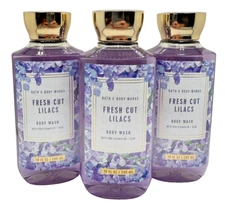 Bath & Body Works LOT of 3 Bottles FRESH CUT LILACS Body Wash Shower Gel 10 oz