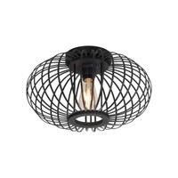 Deckenleuchte Deckenlampe Wohnzimmerlampe Schwarz Holz Schlafzimmerlampe D 40 Cm
