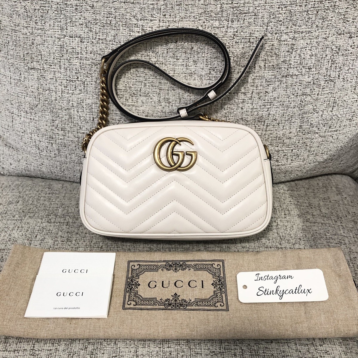 NEW GUCCI 447632 GG Logo Marmont matelassé leather small NEW GUCCI 447632 GG Logo Marmont matelassé leather small