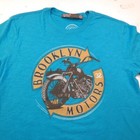 BROOKLYN MOTORS MOTORCYCLE BIKER TEE T SHIRT Mens M Blue 