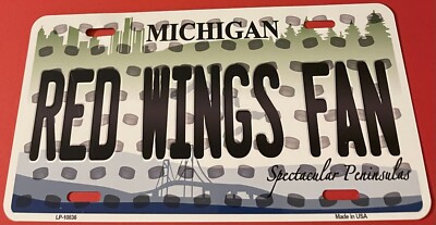 Detroit Red Wings Fan License Plate Michigan