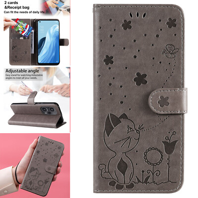 Flip Wallet Leather Case Phone Cover For iPhone 11 12 13 14 15 Pro Max Cat&Bee