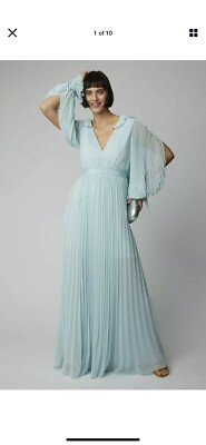 SELF PORTRAIT PLEATED CHIFFON GRECIAN GODDESS DRESS GOWN sz 8 US/ 12UK |  eBay