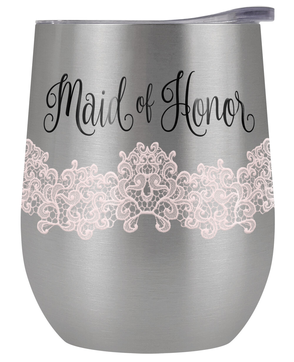 Generic Maid Of Honor 12oz Wine Tumbler Steel Insulated Leak Resistant