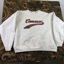 Vtg 90s Converse All Star White Pullover Sweatshirt Mens Size XL