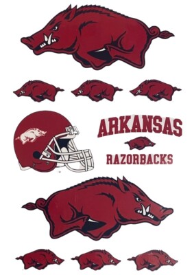 Arkansas Razorbacks Large Decals-Set of 4 -17” X 11” by Game Day-New | eBay