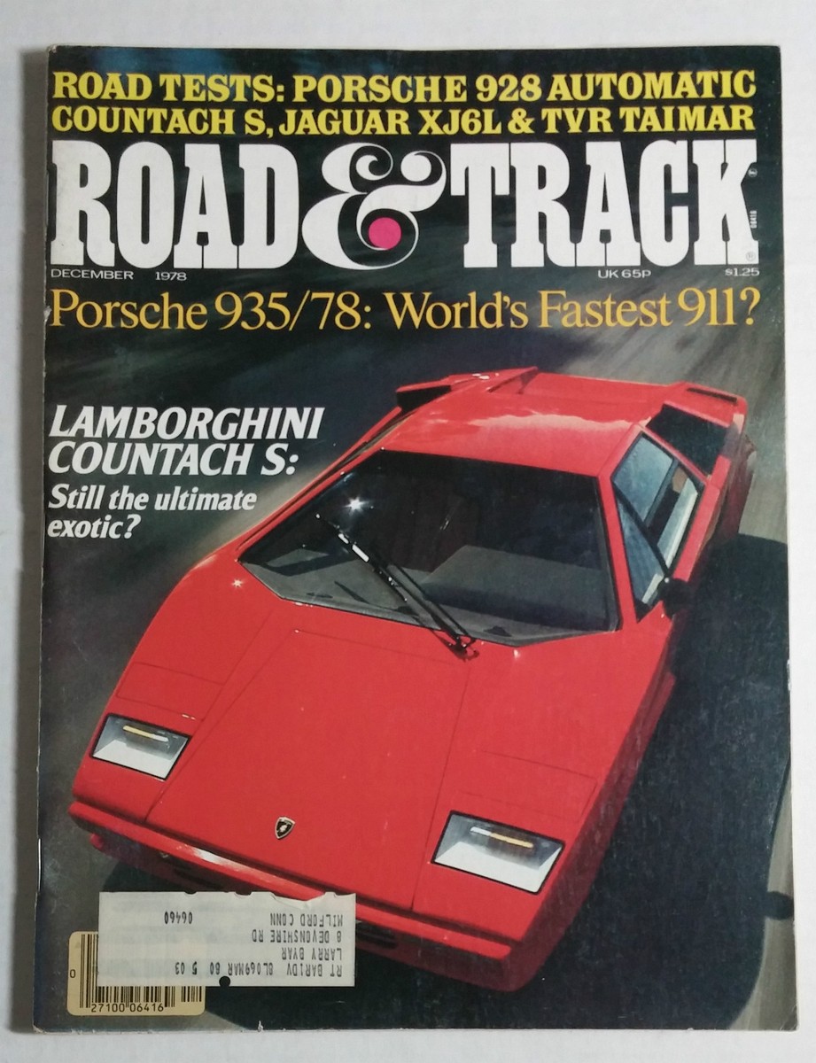 1978 December ROAD & TRACK CAR MAGAZINE LAMBORGHINI COUNTACH S