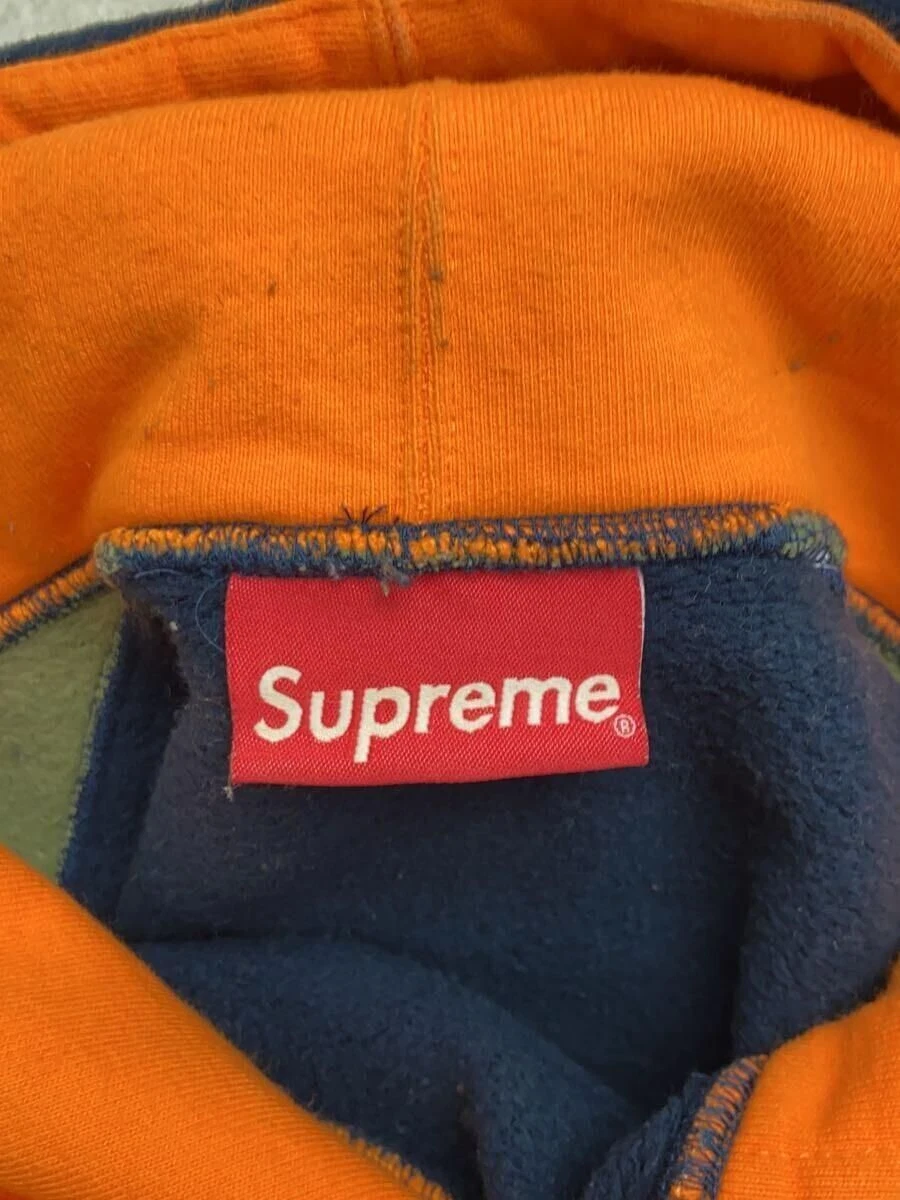 Supreme Felpa con Cappuccio 18aw Pannellata Felpa con Cappuccio M Cotone Navy Usata