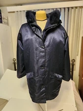 Vintage Linda Lundstrom LaParka Parka Jacket Size 14 Large w Liner Navy Blue