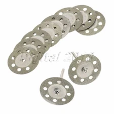 10Sets 30mm Diamond Cutting Wheel Power Rotary Cut Off Blade Disc with 2 Mandrel