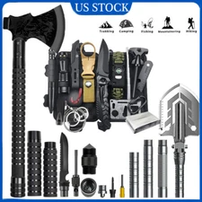 Outdoor Survival Kit Gear Axe Shovel Set Tactical Tomahawk Camping Equipment
