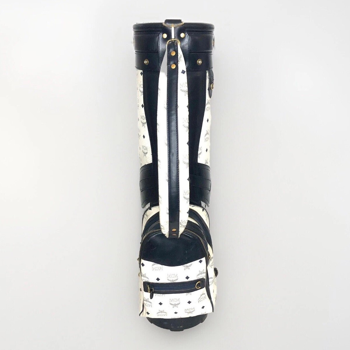 Vintage Authentic MCM Golf Bag 6 Way Divider Cart Bag All Over