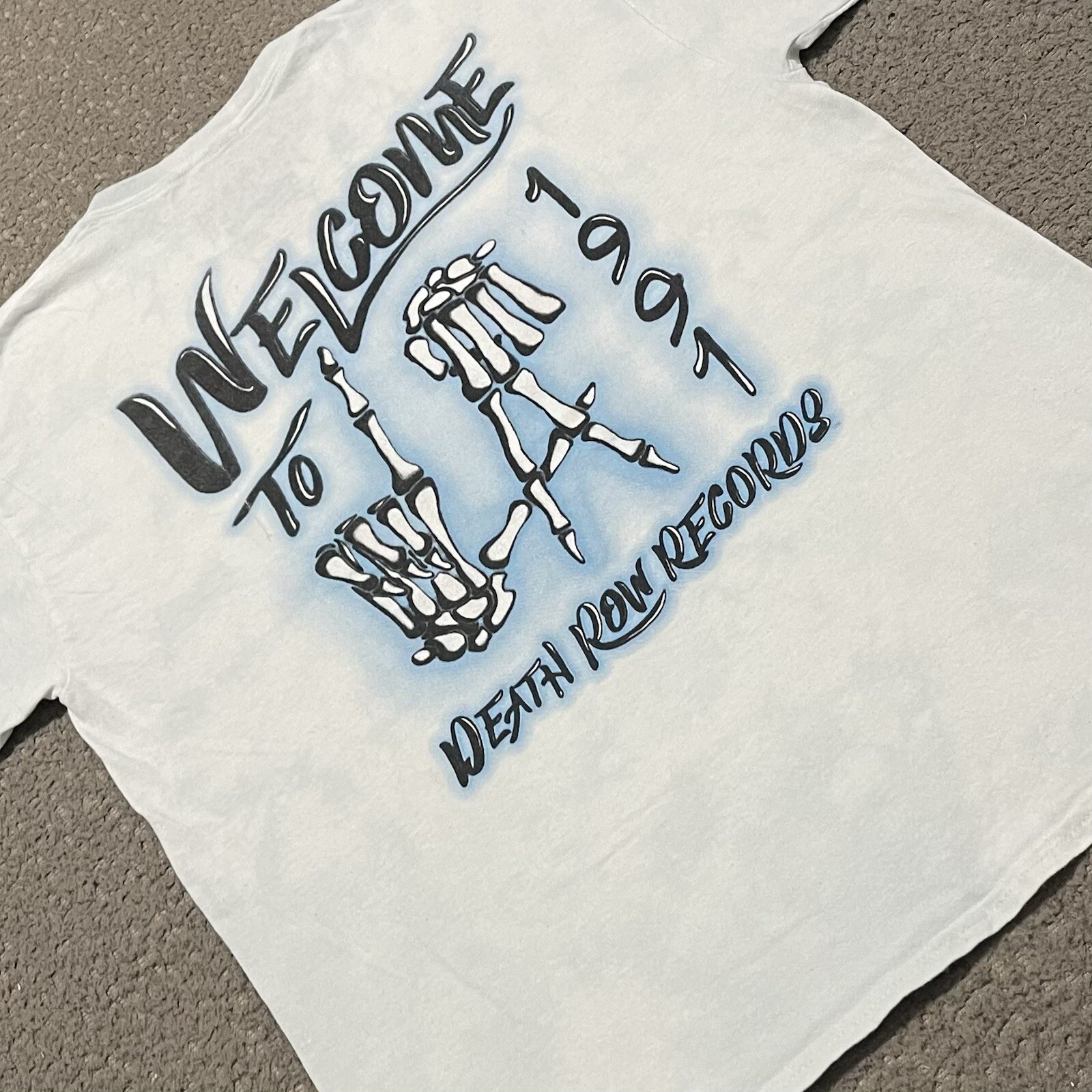 FILA T shirt Death Row Records uomo M bianca Welcome to LA 1991 maglietta manica corta