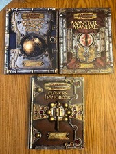 Lot of 3 Core Rulebook D D 3.5: Monster Manual, Dungeon Master, Players Handbook