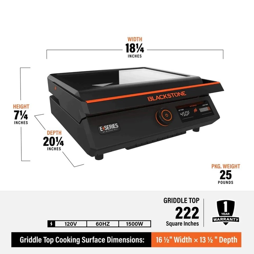 Blackstone ESeries 17" Electric Tabletop Griddle with Hood eBay
