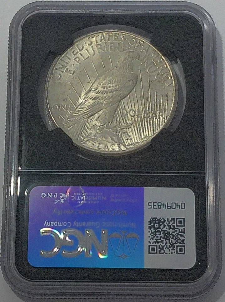 1925 S NGCX 9.2 $1 Peace Dollar Vault Box Series 8 MS62 90% Silver Mint State - Image 2 of 3