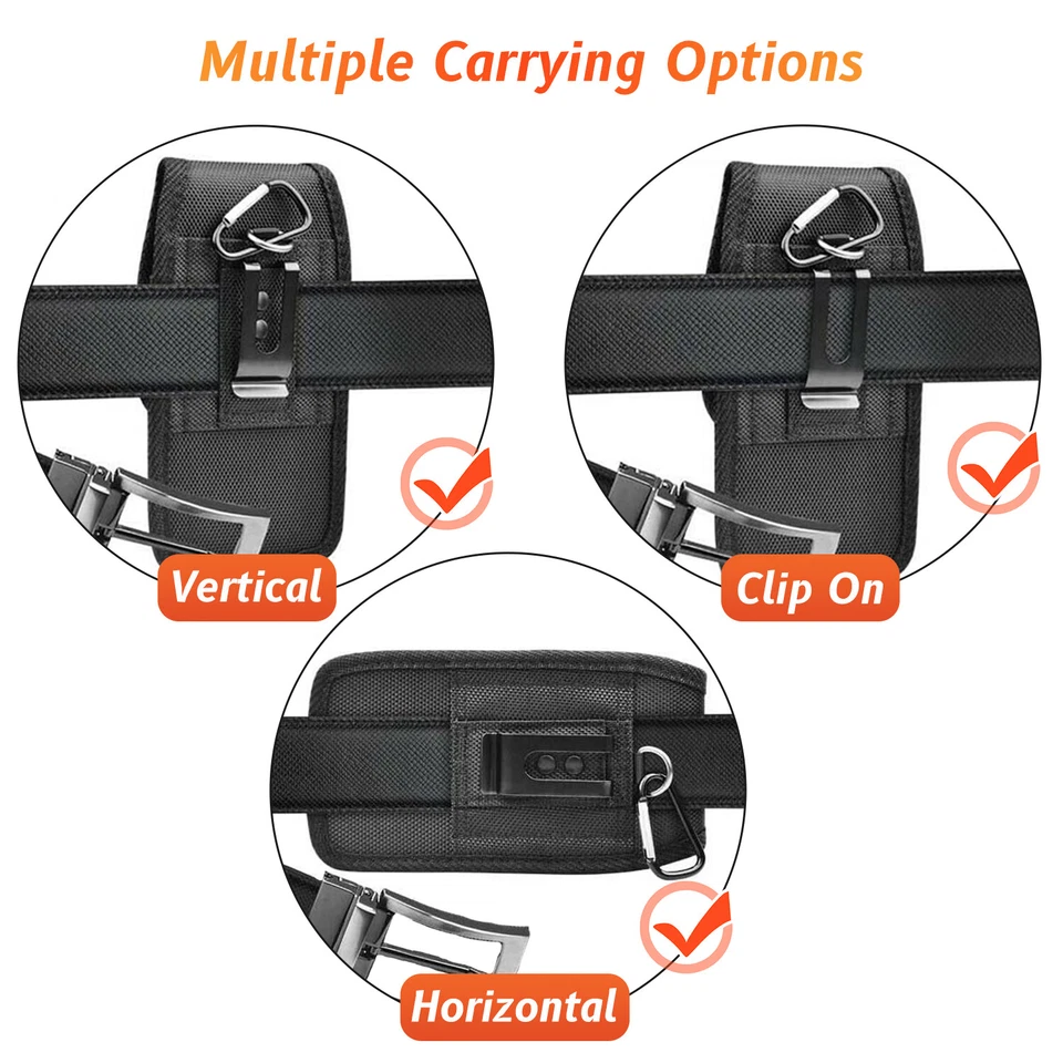 Vertical Men Cell Phone Holster Pouch Wallet Case Card Holder Cover w/ Belt Loop - Image 4 of 4