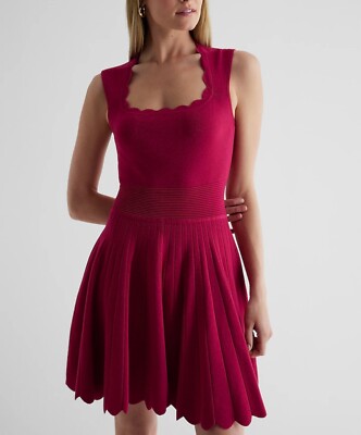 fitted lace wedding dress The Rib Sweater Midi Dress in Cherry main image 0