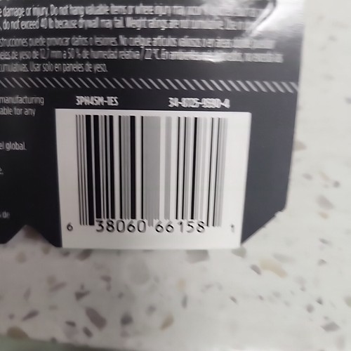 Gancio per cartongesso artiglio 3M -Mark acciaio a spinta contiene 45 libbre, argento lotto di 3 ganci - Foto 3 di 5