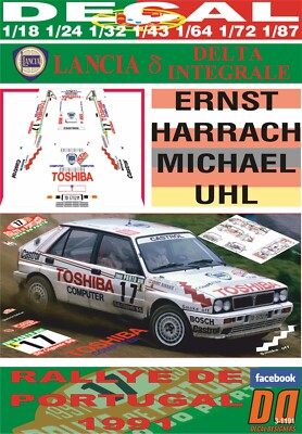 DECAL LANCIA DELTA INTEGRALE 16V E.HARRACH R.PORTUGAL 1991 9th (05)