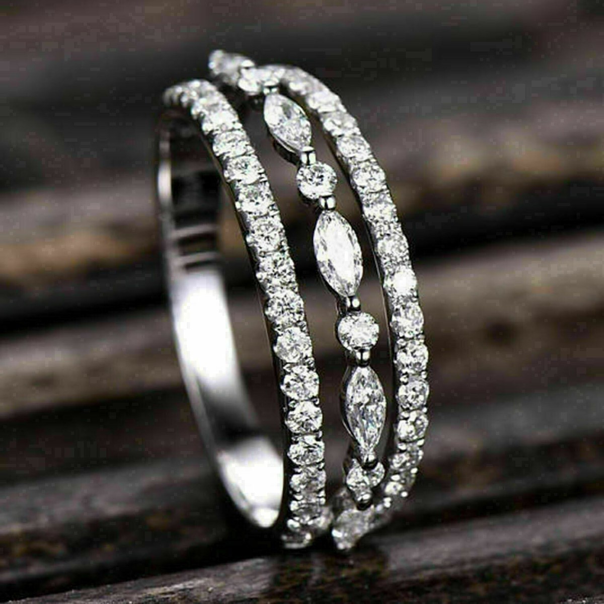 Half Eternity Thin Platinum Diamond Wedding Band Half Eternity - Main Image