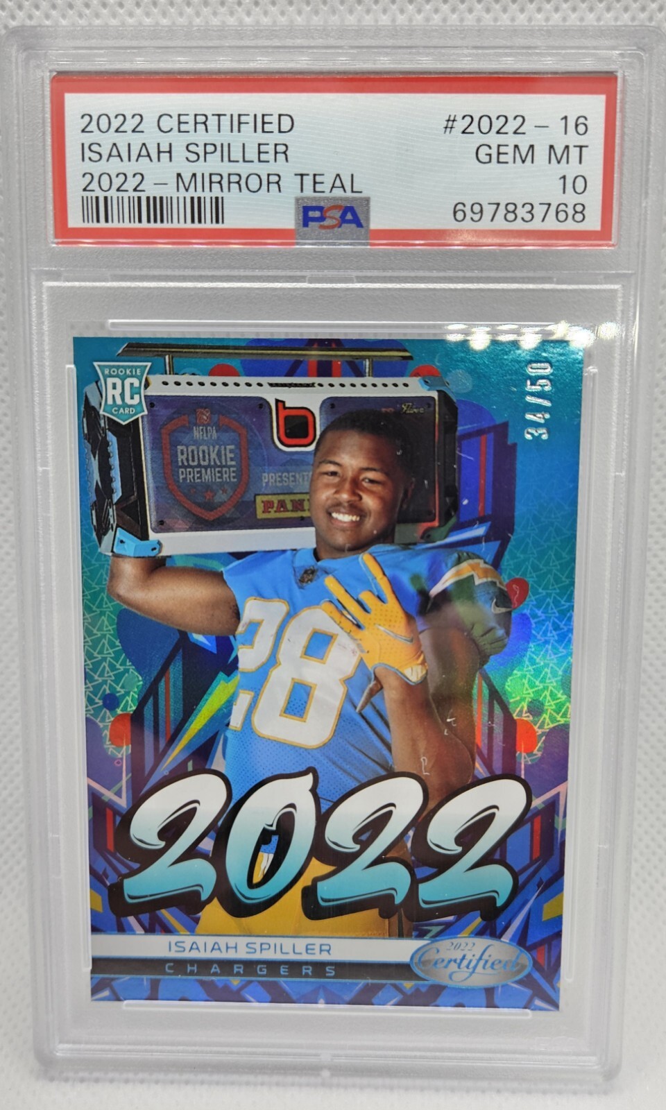 Isaiah Spiller Panini Certified 2022 #202216 Teal Mirror