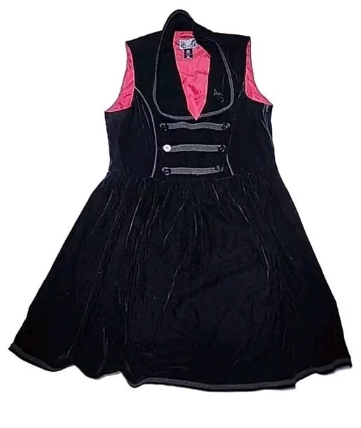 Vestido Bell Hop American Horror Story Talla 3XL 2016 Midnight Hour Terciopelo Negro Foto 3 de 4