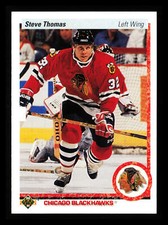 Steve Thomas 1990-91 Upper Deck Hockey NHL #221b Chicago Blackhawks