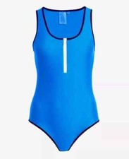 Rag and Bone Cobalt Blue Zip One Piece Swimsuit NWT 195 Medium Summer