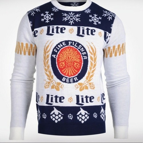 🇺🇸NEW-Miller Lite UGLY sweater LARGE 
