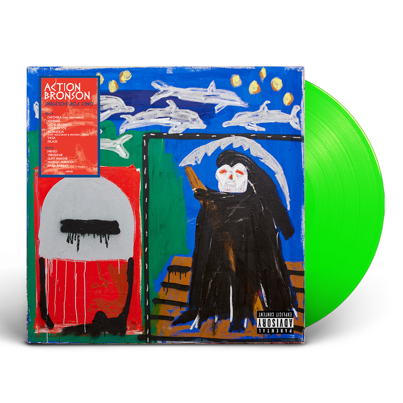 Action Bronson Only For Dolphins Fluorescent Green Colored Vinyl LP Lenticular