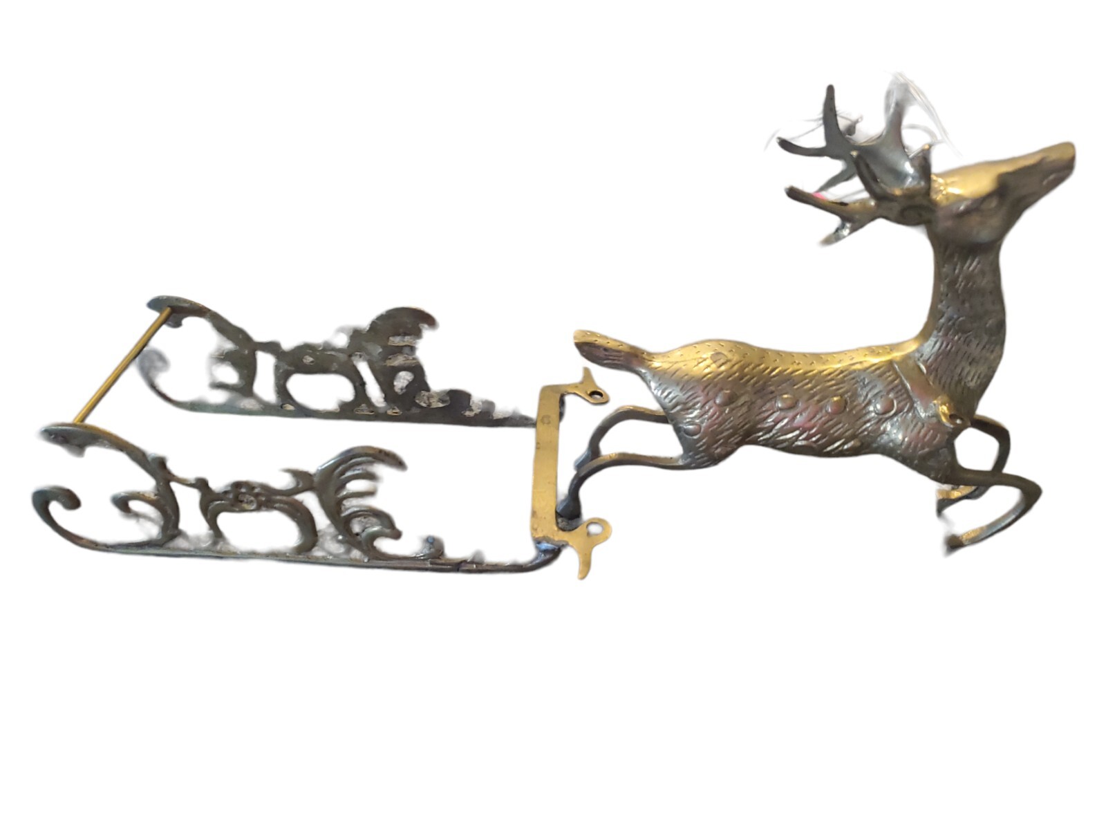 Large Vintage Brass Reindeer Deer Stag Buck Mantel Statue Figurine eBay