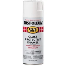 Rust-Oleum Stops Rust Protective Enamel Gloss White Spray Paint 12 oz. USA