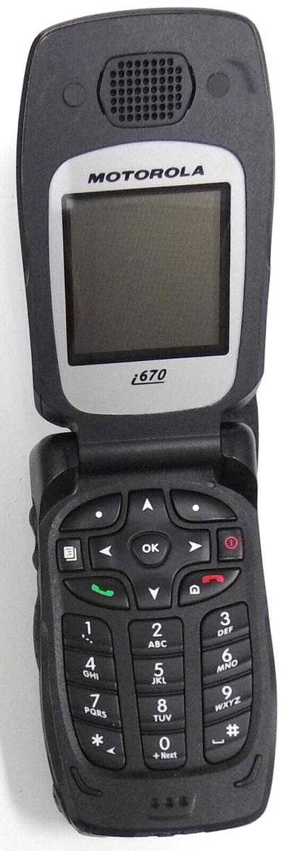 Motorola i series i670 - Black ( Nextel ) Rare Cellular Flip Phone