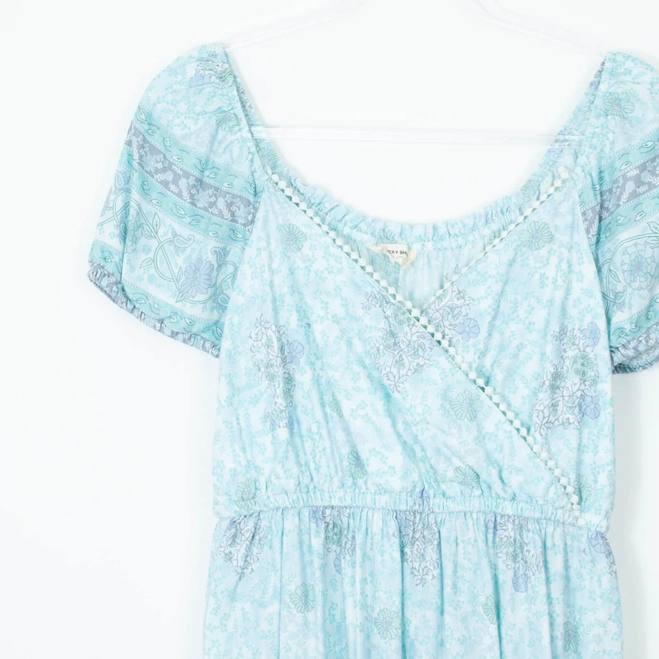 Lucky Brand Floral Faux Wrap Midi Dress Womens Size Small - Image 2 of 4