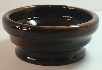 Wooden Bowl HANDCRAFTED 2 1/4 in High 4'' Base 5 1/4 Opening Made By Gene Crim 