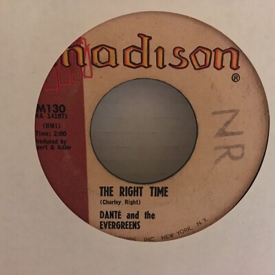 DANTE AND THE EVERGREENS       45 SINGLE  , ALLEY OOP  /  THE RIGHT TIME