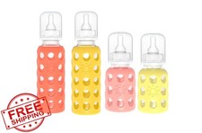 Lifefactory Glass Baby Bottles 4oz 9oz Mango Papaya