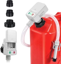 Battery-Powered Fuel Transfer Pump - No Spill Portable Siphon with 3 Gray 
