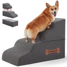 Dog Stairs 4 Steps for Small Dogs and Cats to Get on High Beds, Couch or Car,...