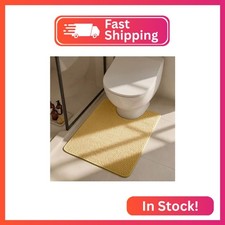 Triohero Toilet Rug, Thin Toilet Rugs U Shaped Washable Non Slip Absorbent Quick