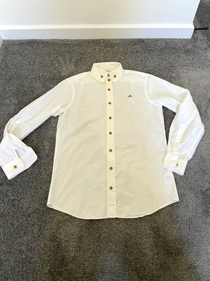 Camisa de manga larga Vivienne Westwood Krall para hombre - blanca - talla 48 - Imagen 1 de 4