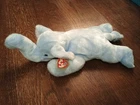 TY Beanie Buddy Large Plush PEANUT Elephant (Light Blue) 15" MWMTs Vtg SOFT Toy