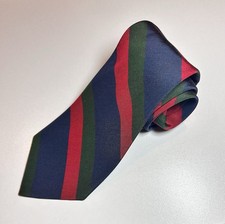 New Vintage Brooks Brothers Mens Tie Red/Navy/Green Stripe Repp Silk/Wool
