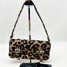 Dolce & Gabbana Handbag Baguette Shoulder bag Pony hair Leather Y2K Authentic