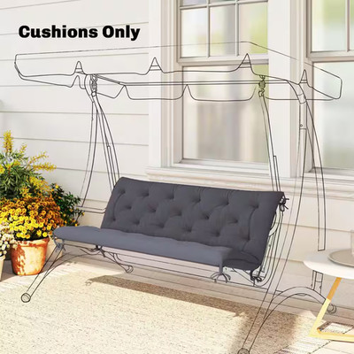 59 In. X 38 In. Tufted Bench Cushion for Outdoor Furniture, 3-Seater Replacement