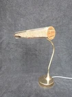 VINTAGE ADJUSTABLE METAL DESK LAMP BANKERS LAMP SWAN NECK BRASS EFFECT