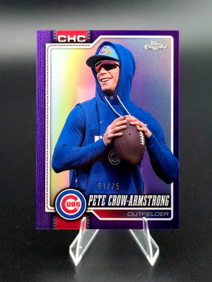 Pete Crow-Armstrong 2026 Topps Chrome - Image Variation #45 Purple Refractor /75