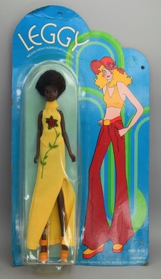 Vintage 1973 Hasbro Leggy Sue 10'' Mod Fashion Doll 1970s Long Legs Black #4635