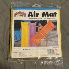 Splash Club 90’s Pool Float Swim Raft Inflatable Air Mat 72"x27" New NOS Vtg